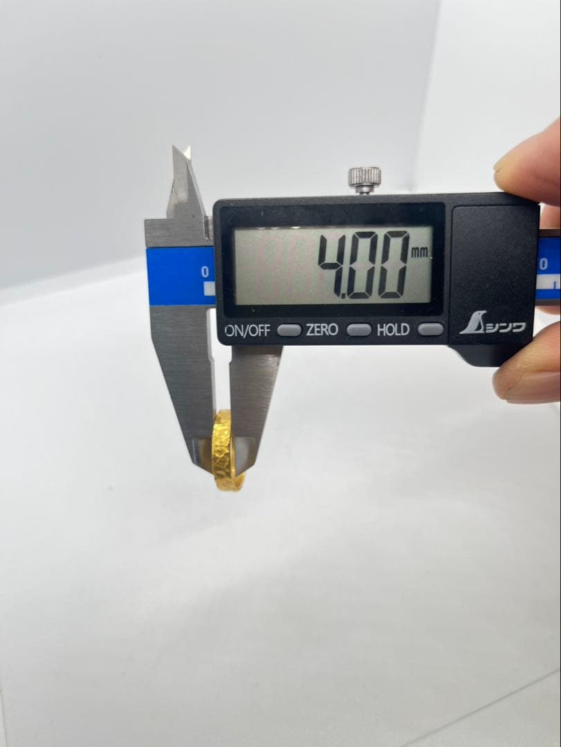 のななK24 純金 オーダー槌目リング 約5.0g13号