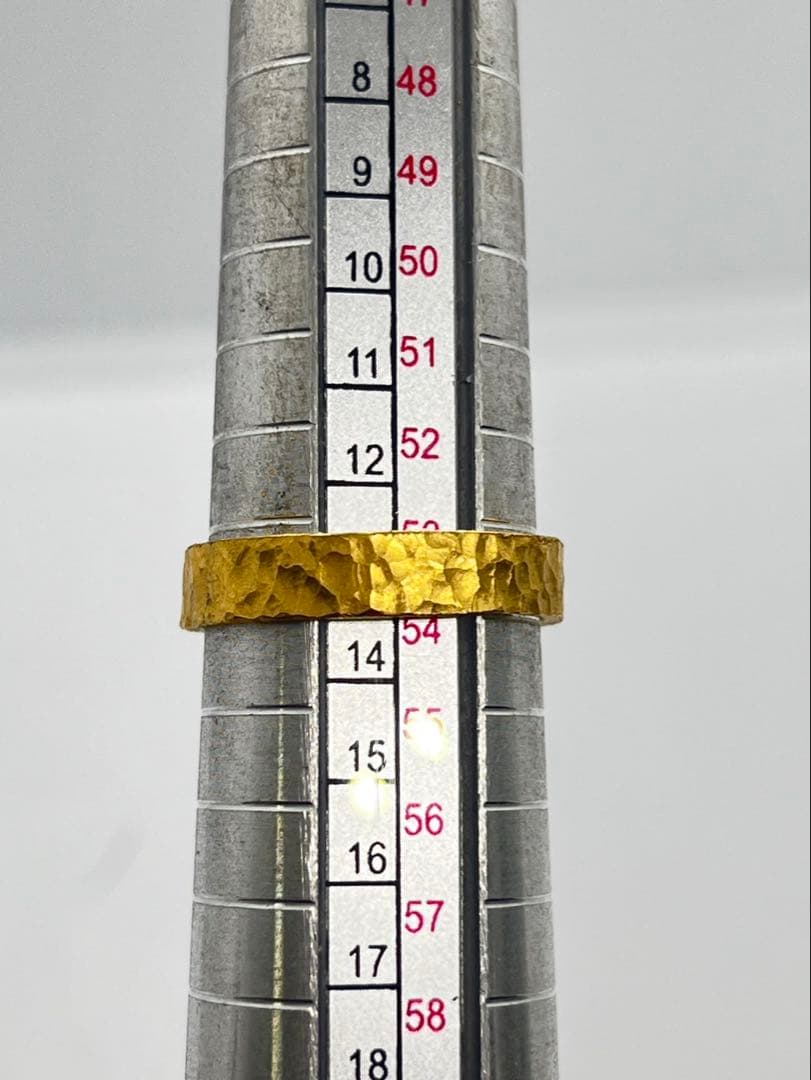 のななK24 純金 オーダー槌目リング 約5.0g13号