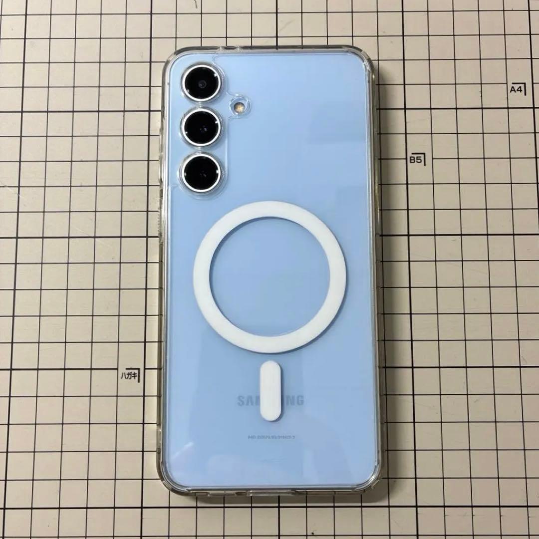 Galaxy S24 FE ブルー　SPIGEN ガラスフィルム・ケース付き