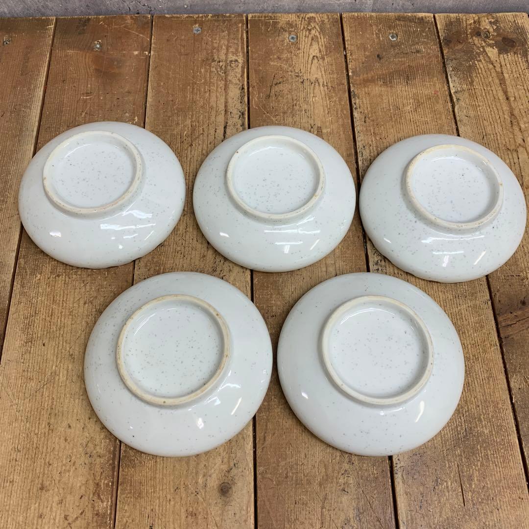 ベ 【美品】ドット縁 浅鉢 小皿 5枚セット 13cm 和食器