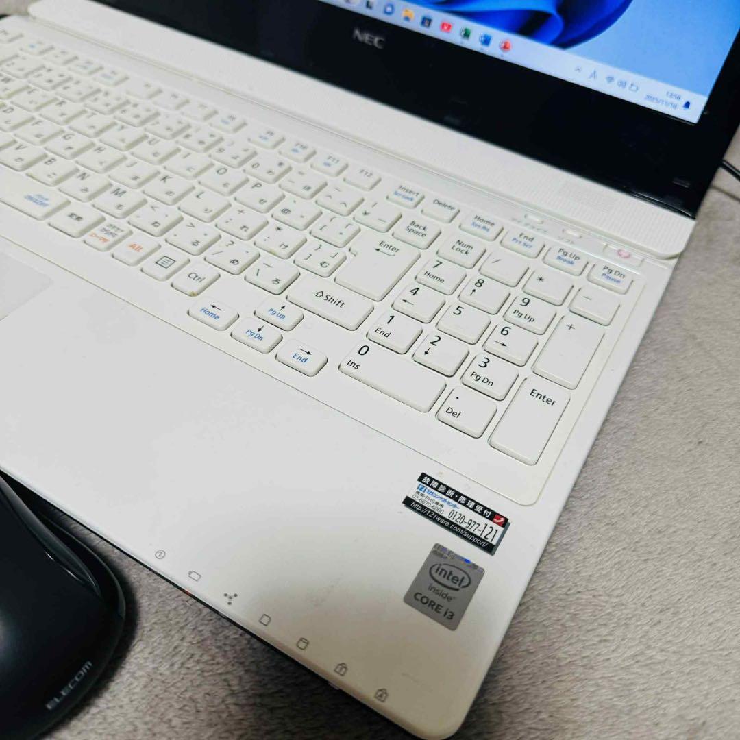 S289 NECノートパソコンWEBカメラSSD高速Windows11オフィス付