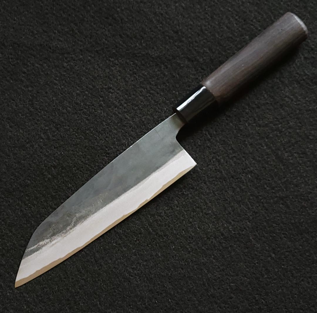 白紙1号 黒打 万能包丁 165㎜ #8042 焼柄 月光作