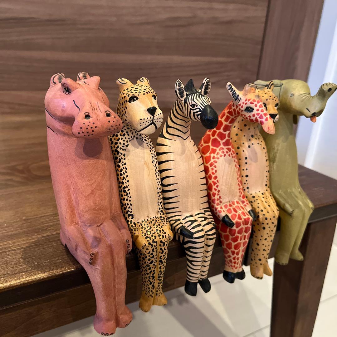 座り動物　6体セット