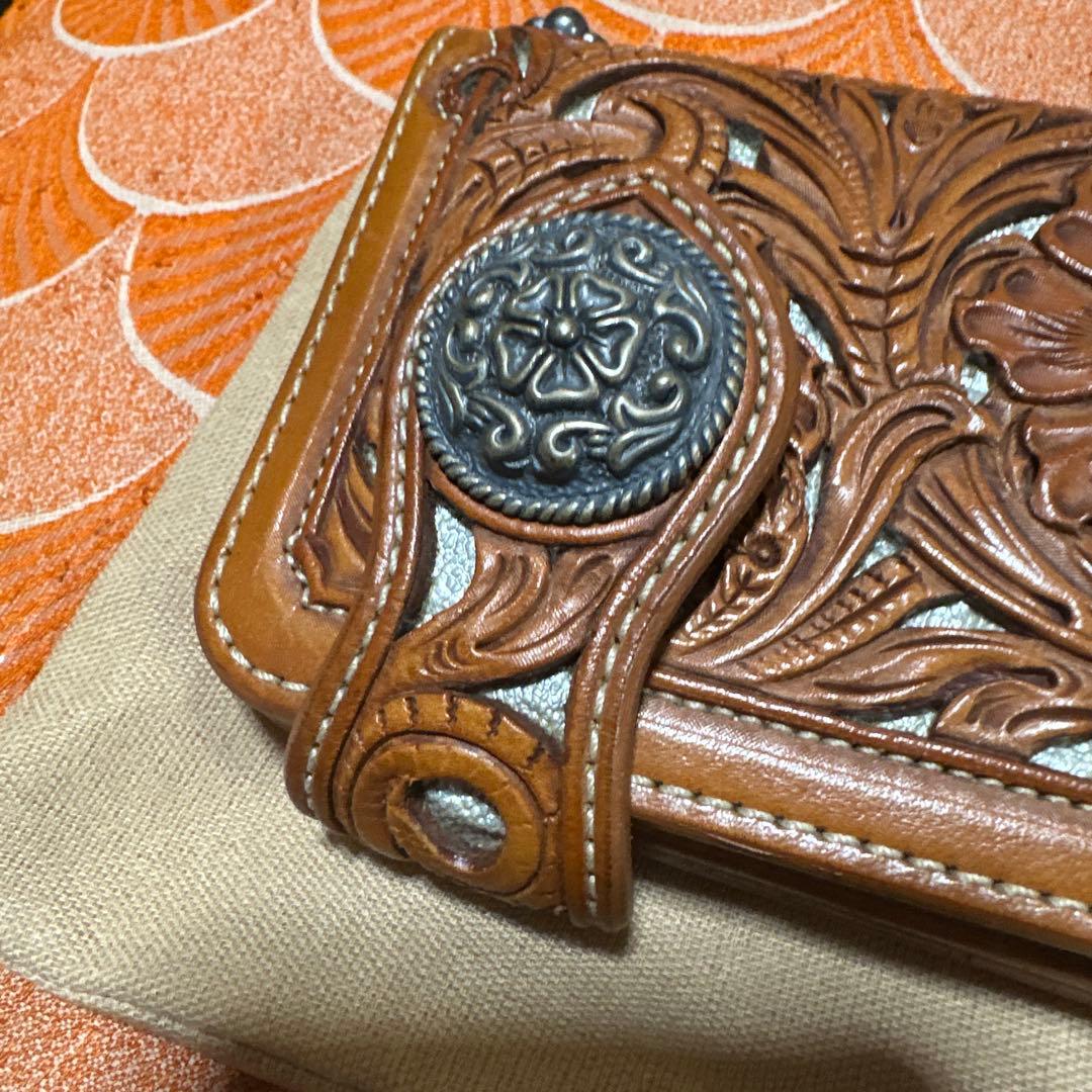 特注品　FUNNY カウボーイ　カービング　ウォレット　当時品