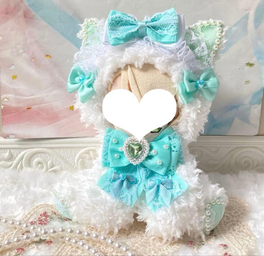 16cm ハンドメイド おすわり着ぐるみ ねこ ぬい服 ぬいぐるみ