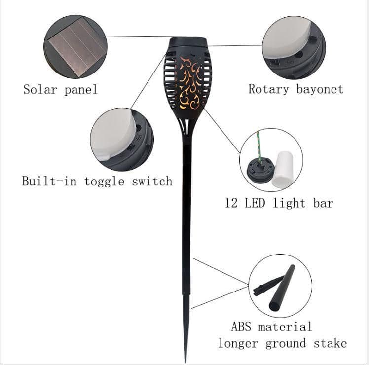 6個セット ソーラー炎ランプ トーチライト ガーデンライト ダンス フラッシ6