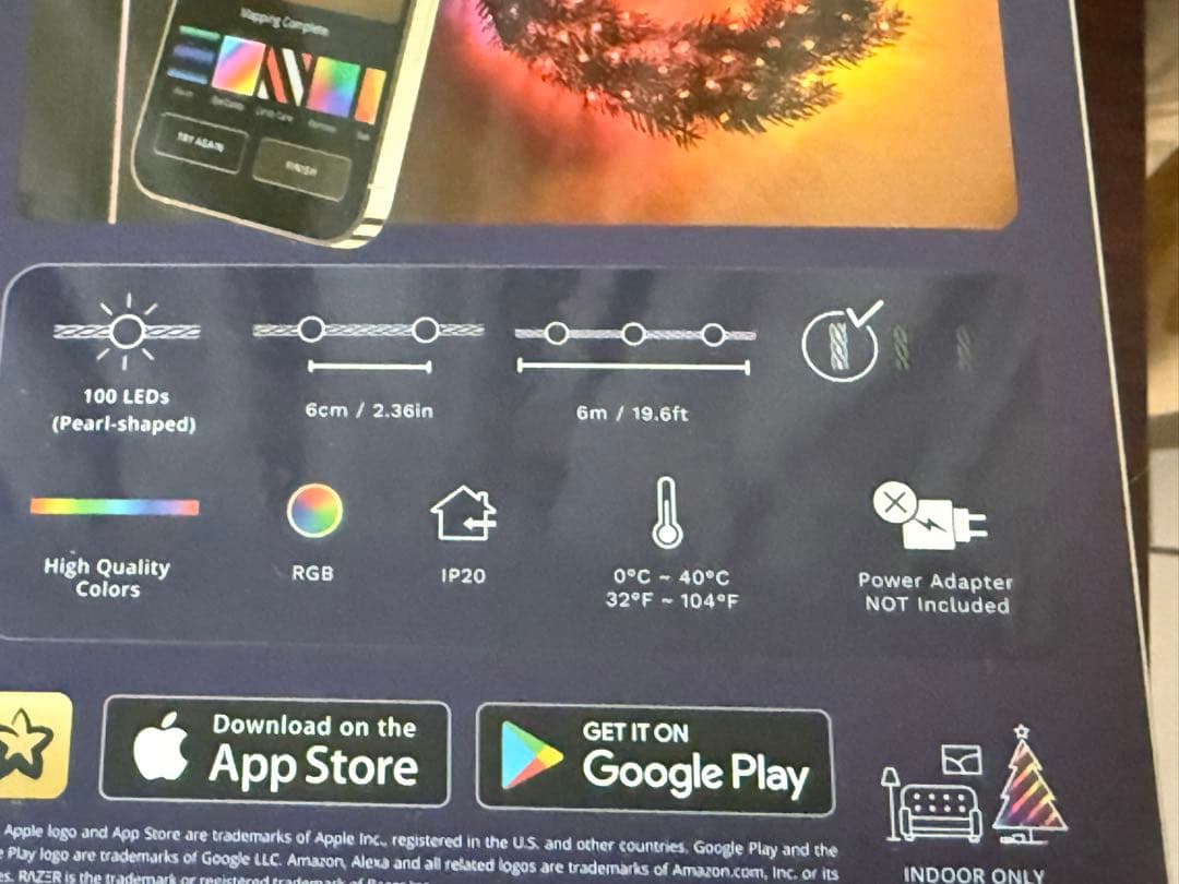 【新品未使用】屋内用イルミネーションTwinkly Candies（パール）