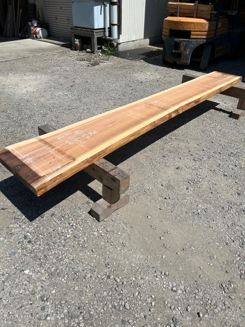 ④杉　無垢 一枚板 3.4m 乾燥材 カウンター テーブル　レジン　看板　ベンチ