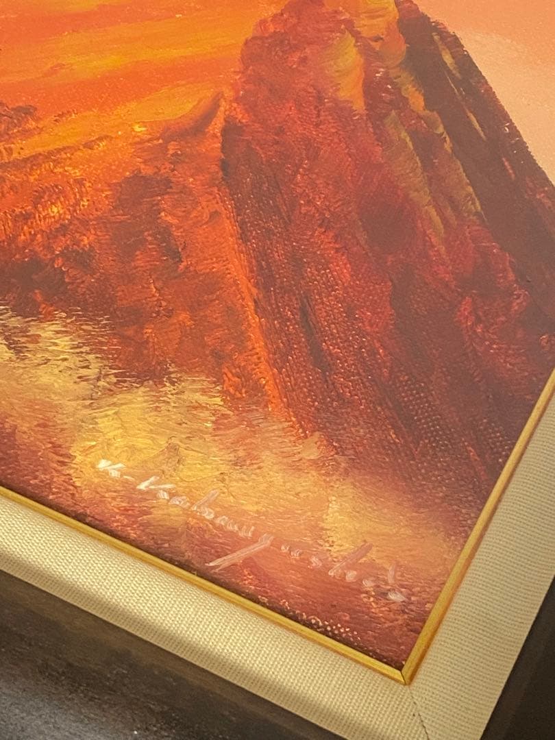 786❣️小林幸三　『赤富士』　油絵・油彩画