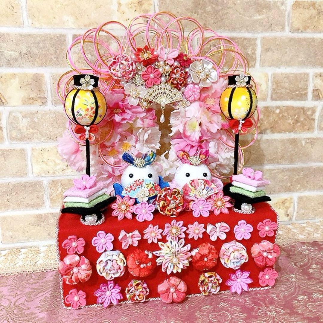 豪華！桜とちりめん細工のお雛様♡ひな祭り♡雛人形♡雛壇♡桃の節句