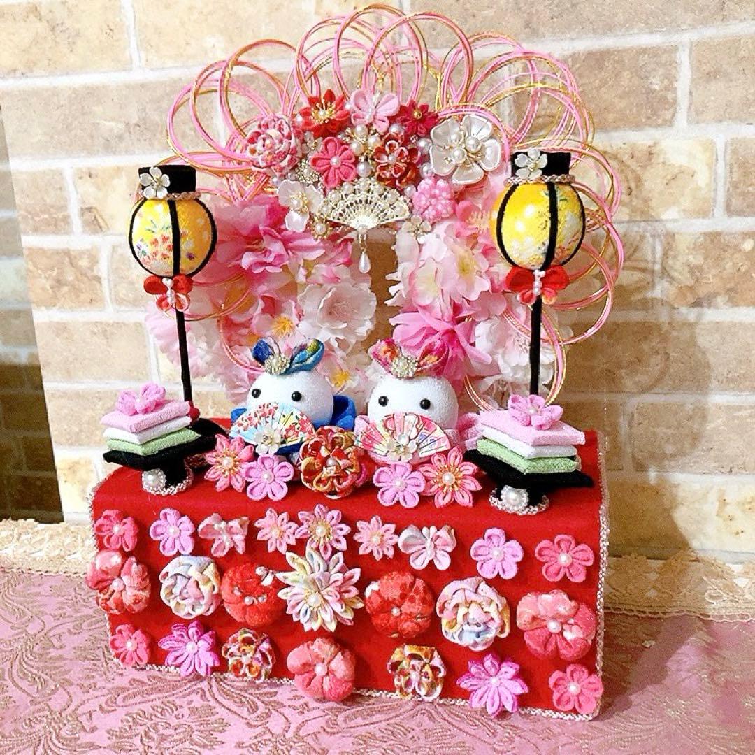 豪華！桜とちりめん細工のお雛様♡ひな祭り♡雛人形♡雛壇♡桃の節句