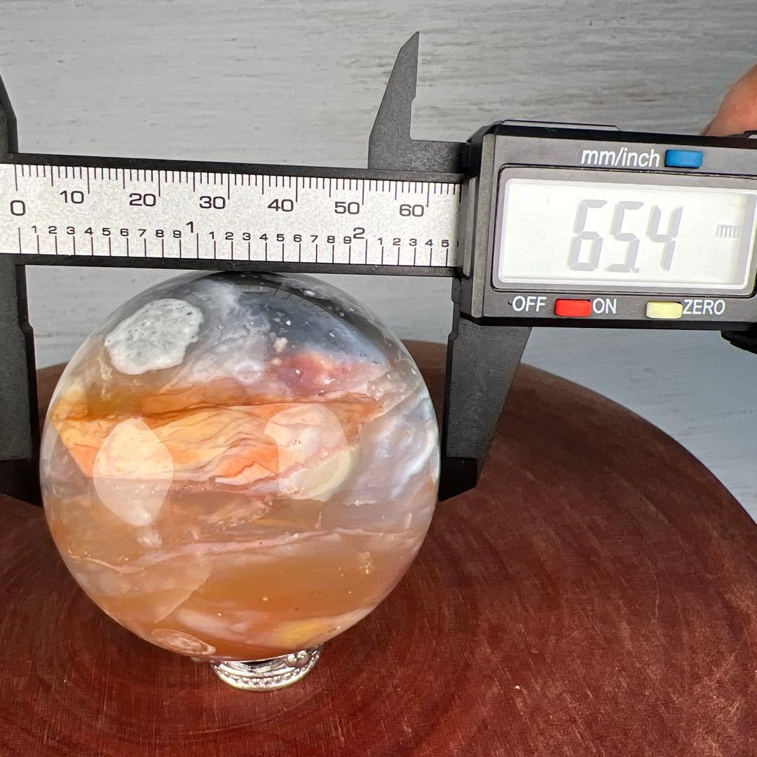 天然石　ペトリ　スフィア　台座付き　65ミリ