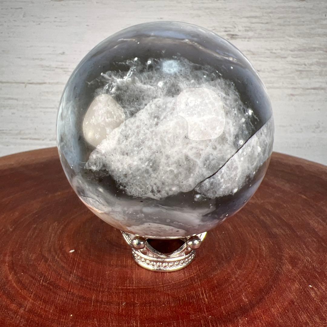 天然石　ペトリ　スフィア　台座付き　65ミリ