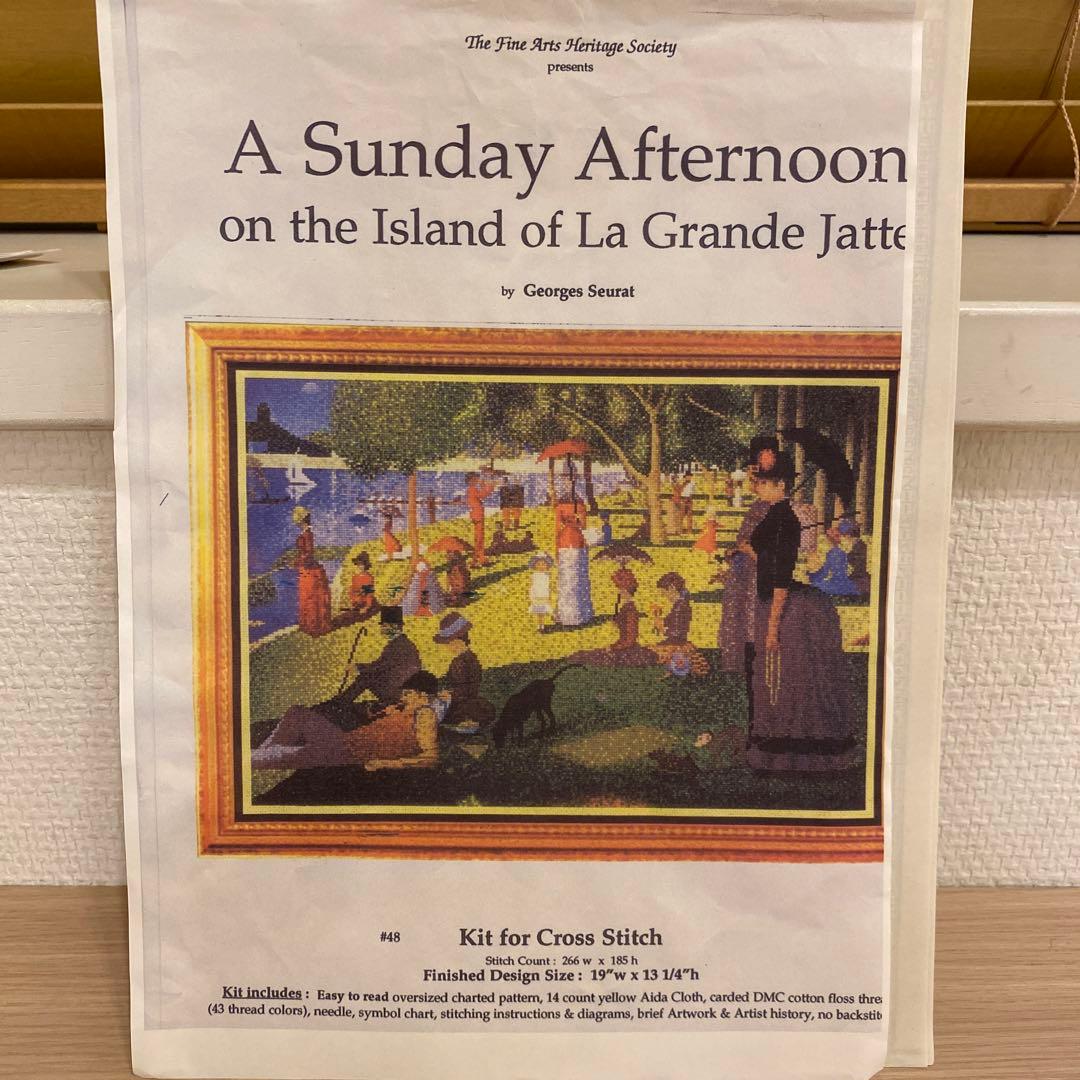クロスステッチ図案と生地　A Sunday Afternoon