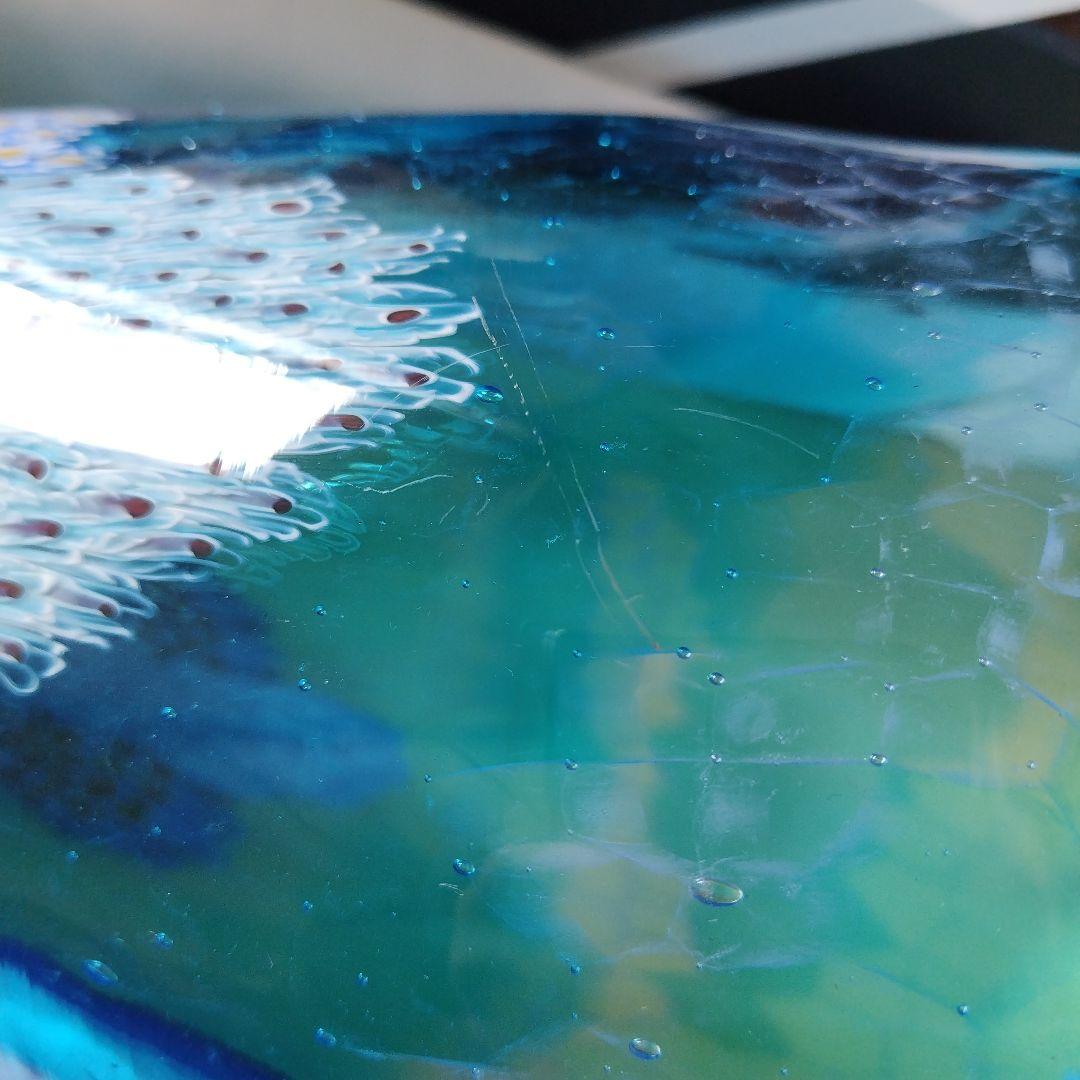 【海外骨董品】アンティークベネチアングラス murano フラワーベース ブルー