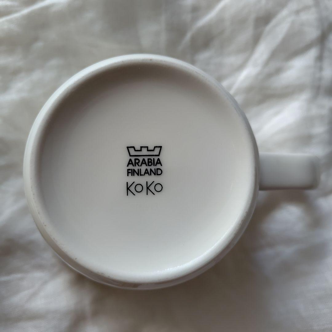 【旧ロゴ】アラビア ARABIA koko カップ0.33㍑アクア＆ホワイト