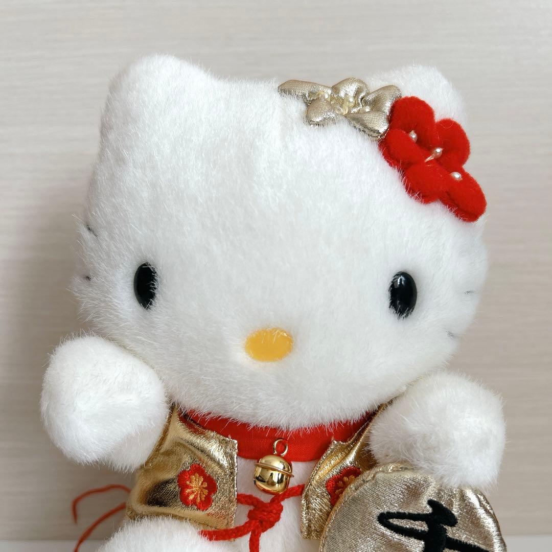 ★超レア★ ハローキティ ぬいぐるみ 千万両 招き猫 ゴールド きてぃ レトロ