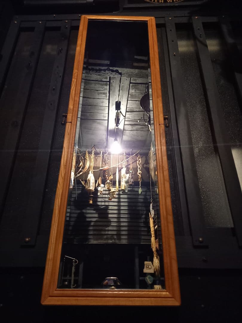 希少　1970's　サンミラー　真鍮　オーク　2WAYデザイン　フレーム　ミラー