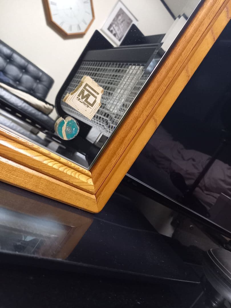 希少　1970's　サンミラー　真鍮　オーク　2WAYデザイン　フレーム　ミラー