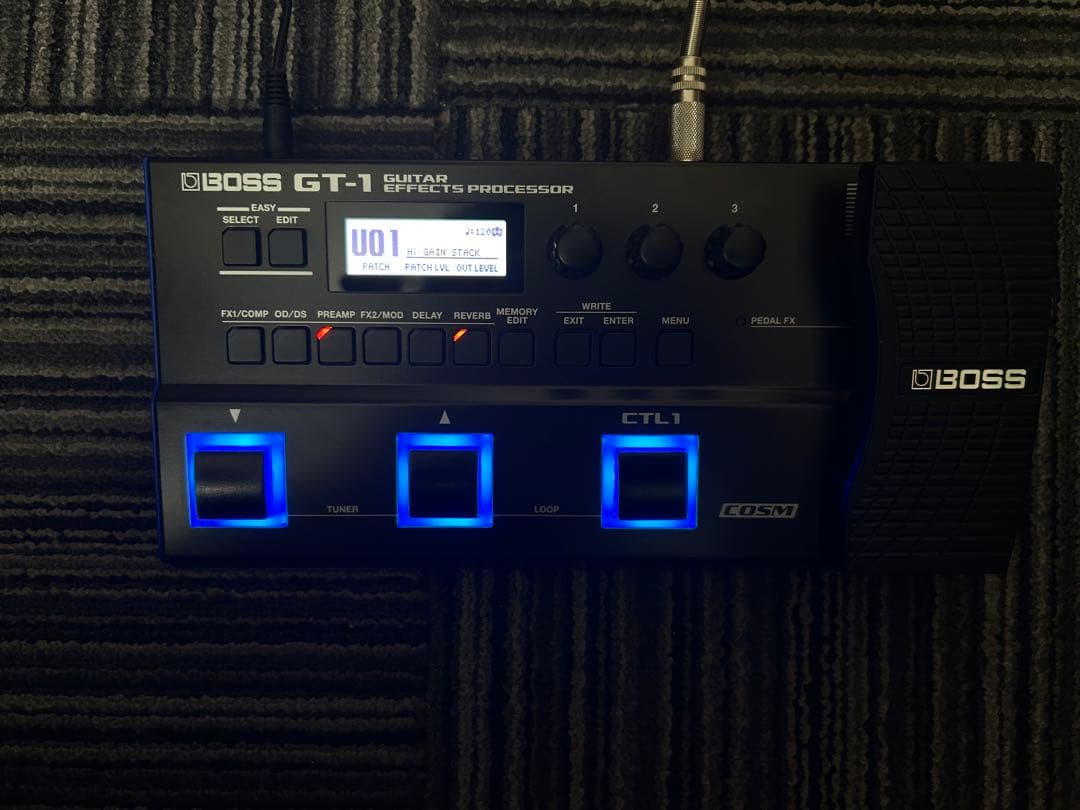 BOSS GT-1 ギターエフェクター　純正ACアダプター＋純正ソフトケース