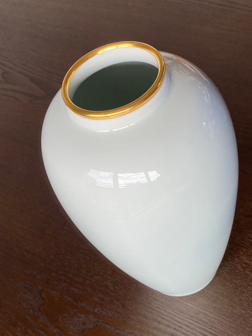 箱有り未使用新品　深川製磁　宮内庁御用達 　雲金光明富士山　花瓶　花生