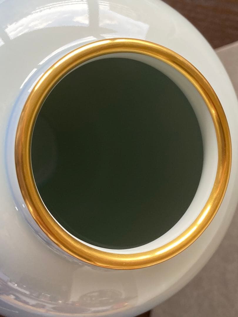 箱有り未使用新品　深川製磁　宮内庁御用達 　雲金光明富士山　花瓶　花生