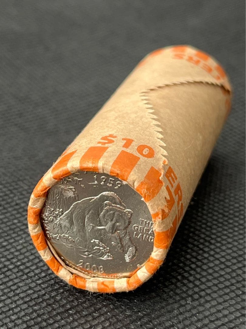 【新品未使用】2008年発行 アラスカ州Quarter 1 ロール