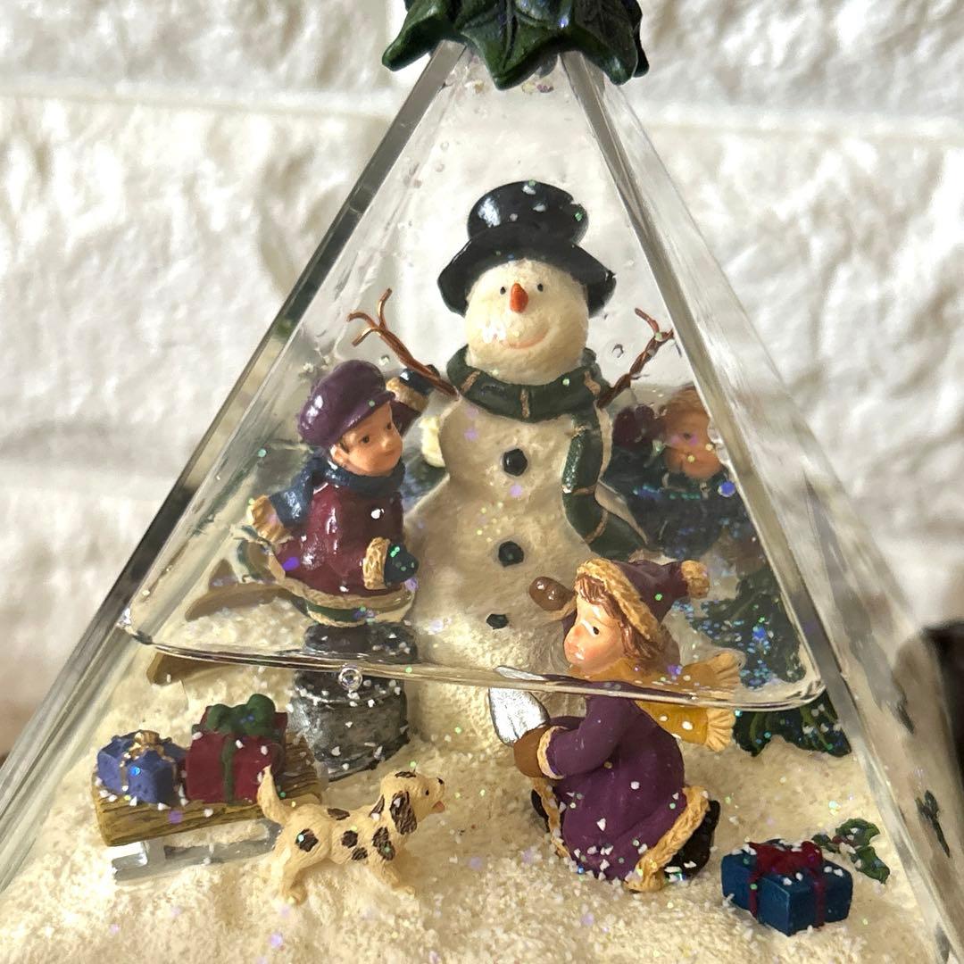 【スノードーム】ヴィンテージ サンタ＆スノーマン クリスマス インテリア 置物