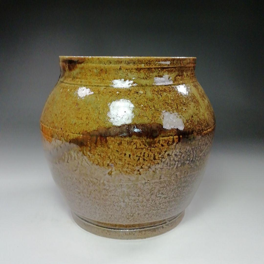 Ｓ７９１　水指　『灰釉黒流水指』『浩作』　共箱　茶道具