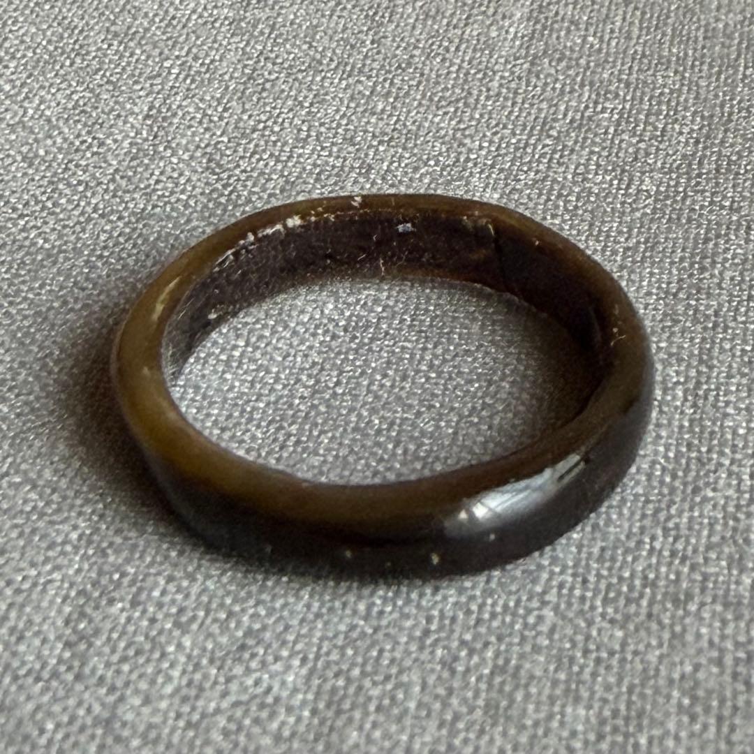 鯨髭ピンキーリング 天然素材 指輪 ハンドメイド 一点物 約5号