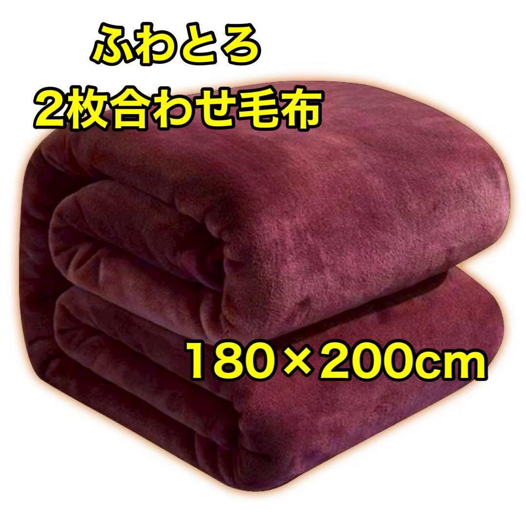 2個セット極暖二枚合わせ毛布 180×200 ふわ軽厚手 抗菌防臭 洗える毛布