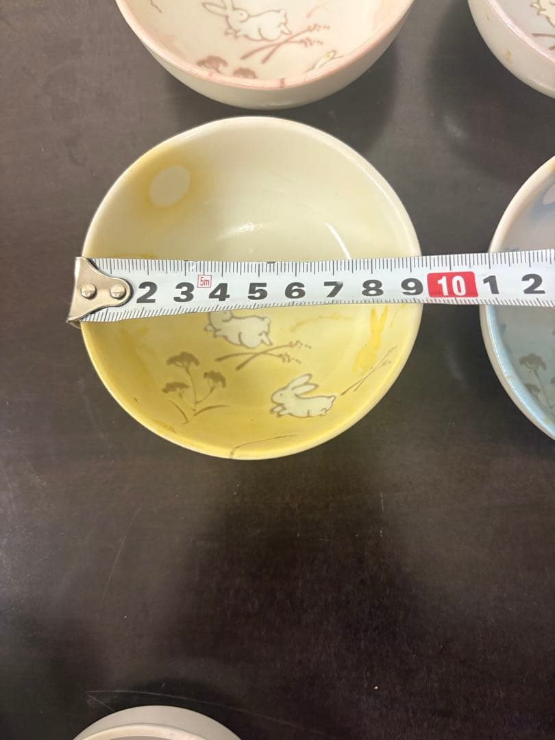 竹下夢二デザインお月見うさぎ小鉢4色セット 8個