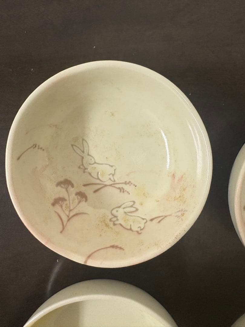 竹下夢二デザインお月見うさぎ小鉢4色セット 8個