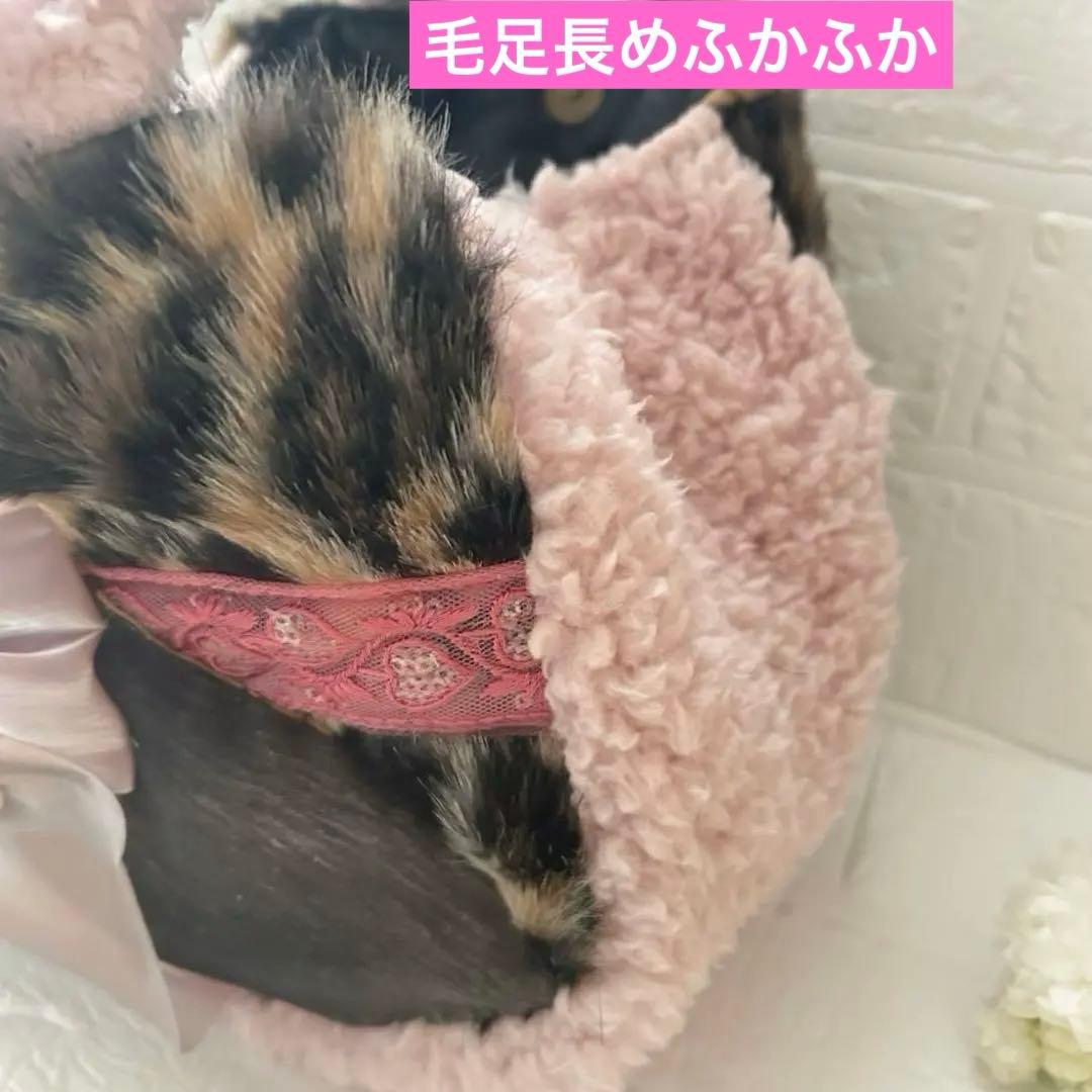 ゆ*ら様 ビッグ黒猫ちゃん　コヤンイサムチョン　ファー＆シープボア　ラウンドトー