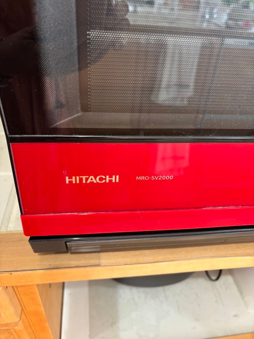 高級　HITACHI オーブンレンジ 赤色