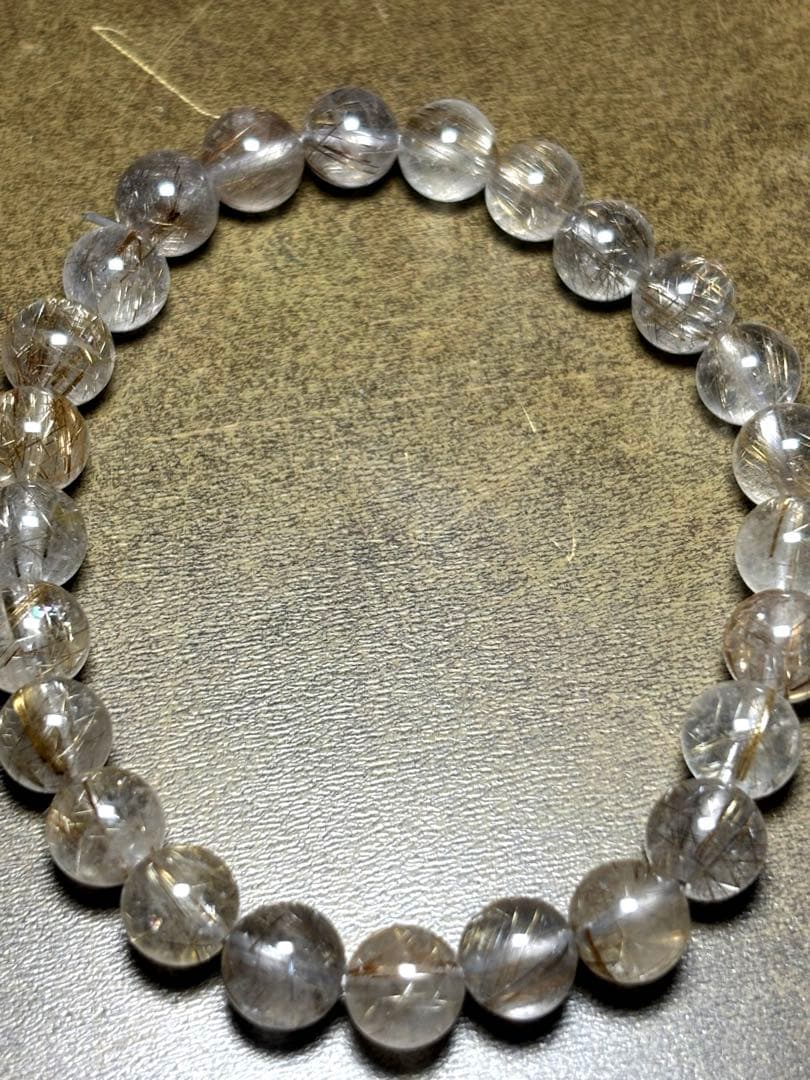 【新入荷】天然石　シルバールチルクォー　ブレスレット7.3〜7.8㎜（新品）