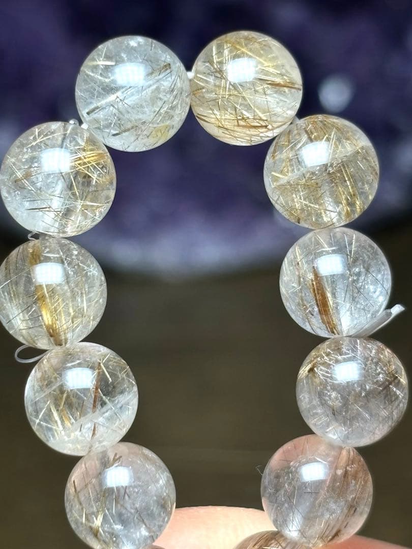 【新入荷】天然石　シルバールチルクォー　ブレスレット7.3〜7.8㎜（新品）