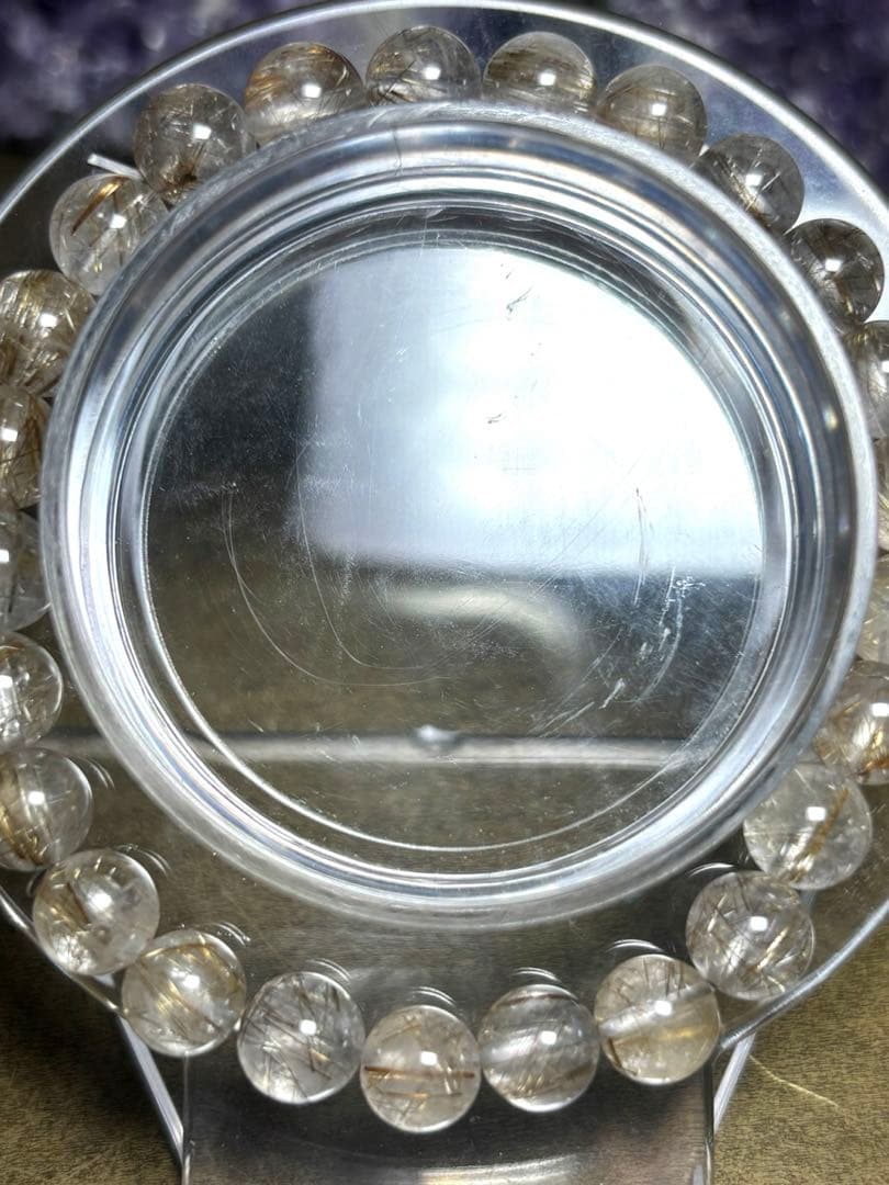 【新入荷】天然石　シルバールチルクォー　ブレスレット7.3〜7.8㎜（新品）