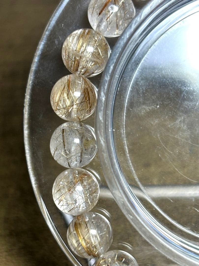 【新入荷】天然石　シルバールチルクォー　ブレスレット7.3〜7.8㎜（新品）