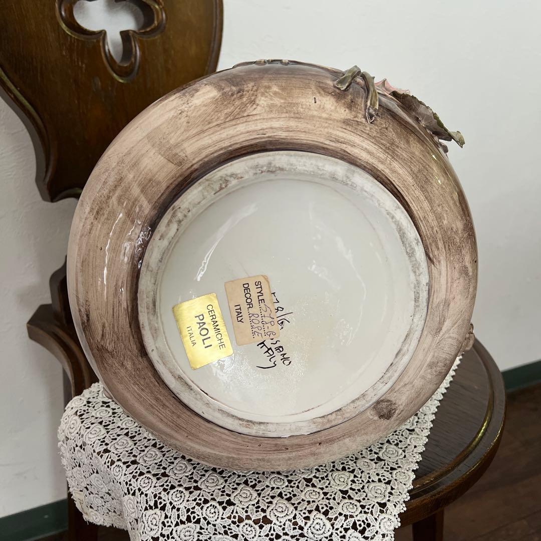 k230r124 イタリア製 Ceramiche Paoli 陶花フラワーベース