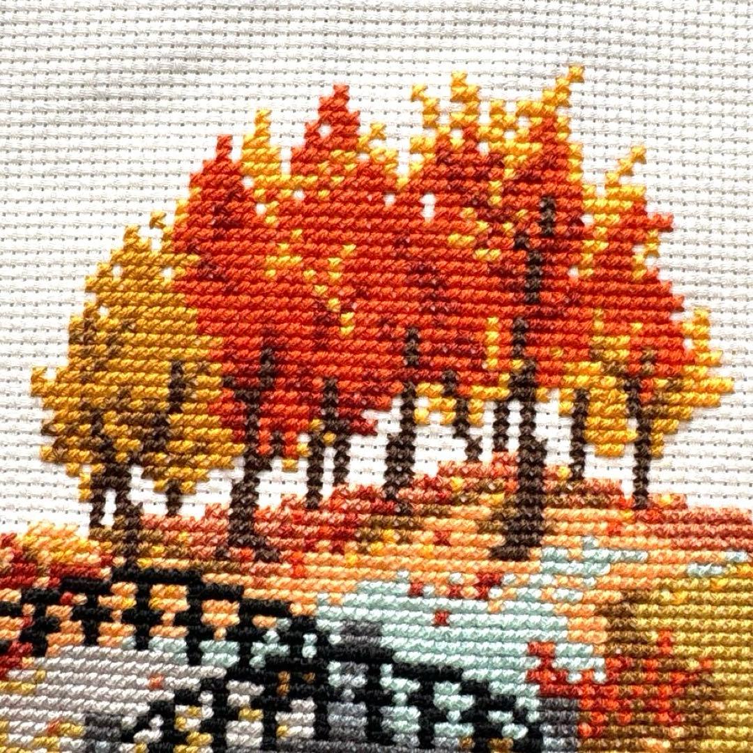 四季の風景　クロスステッチ完成品