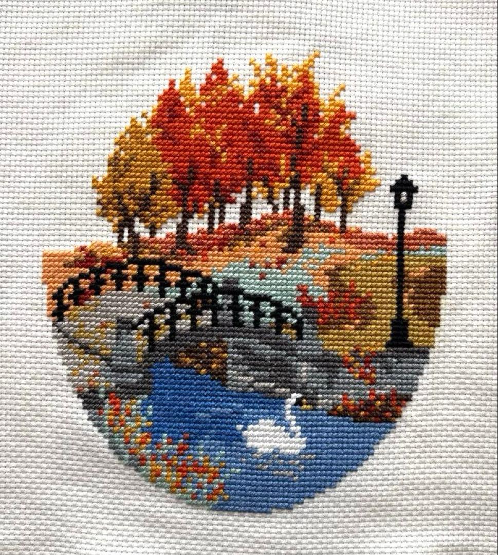 四季の風景　クロスステッチ完成品