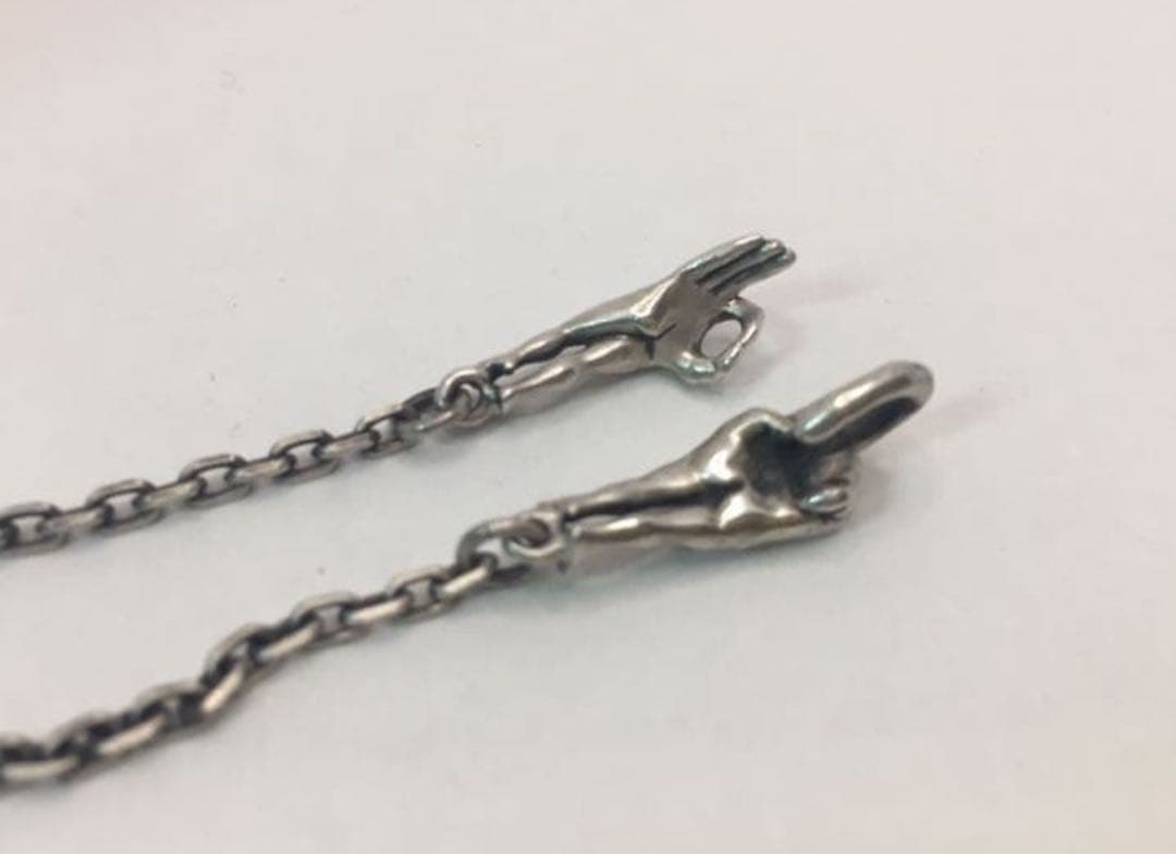 ❤️ック レスチェーン 角 0.8φ 50cmラブ ネックレス ハンドサイン