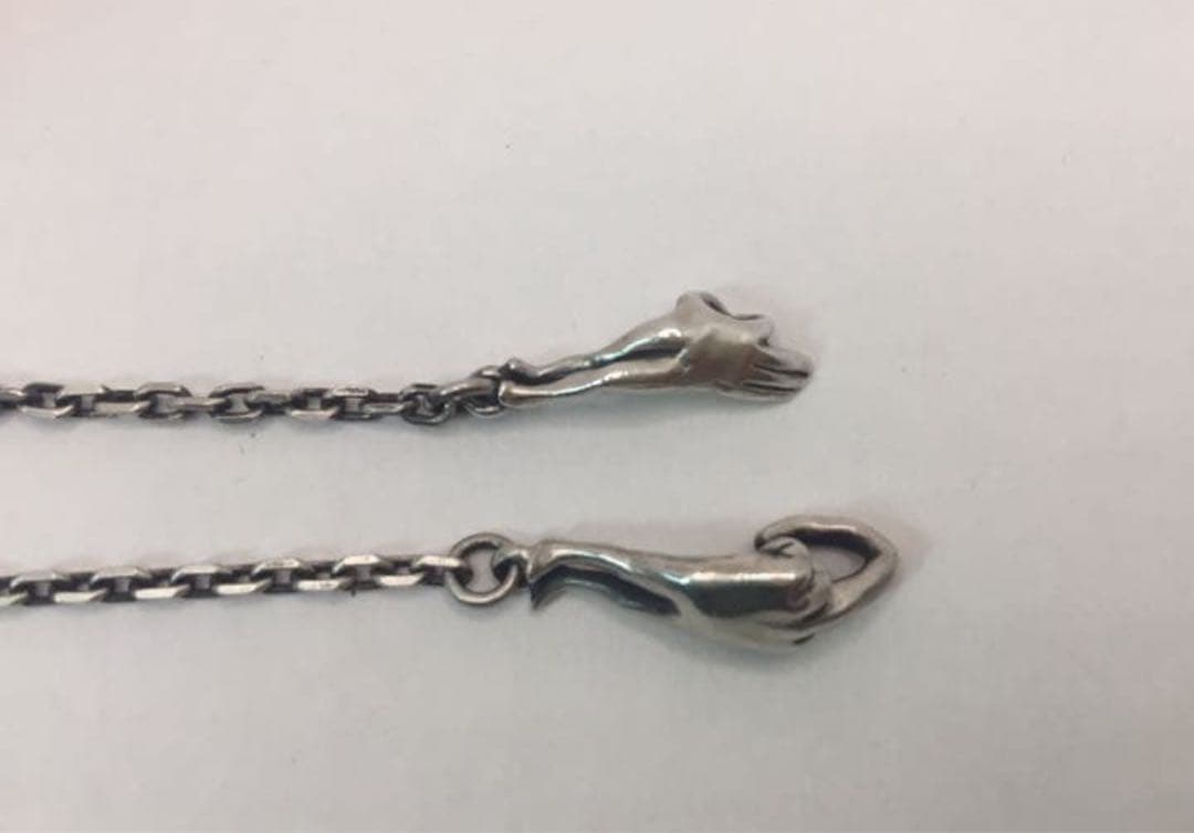 ❤️ック レスチェーン 角 0.8φ 50cmラブ ネックレス ハンドサイン