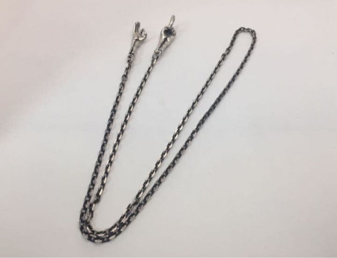 ❤️ック レスチェーン 角 0.8φ 50cmラブ ネックレス ハンドサイン