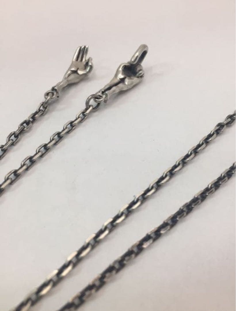❤️ック レスチェーン 角 0.8φ 50cmラブ ネックレス ハンドサイン