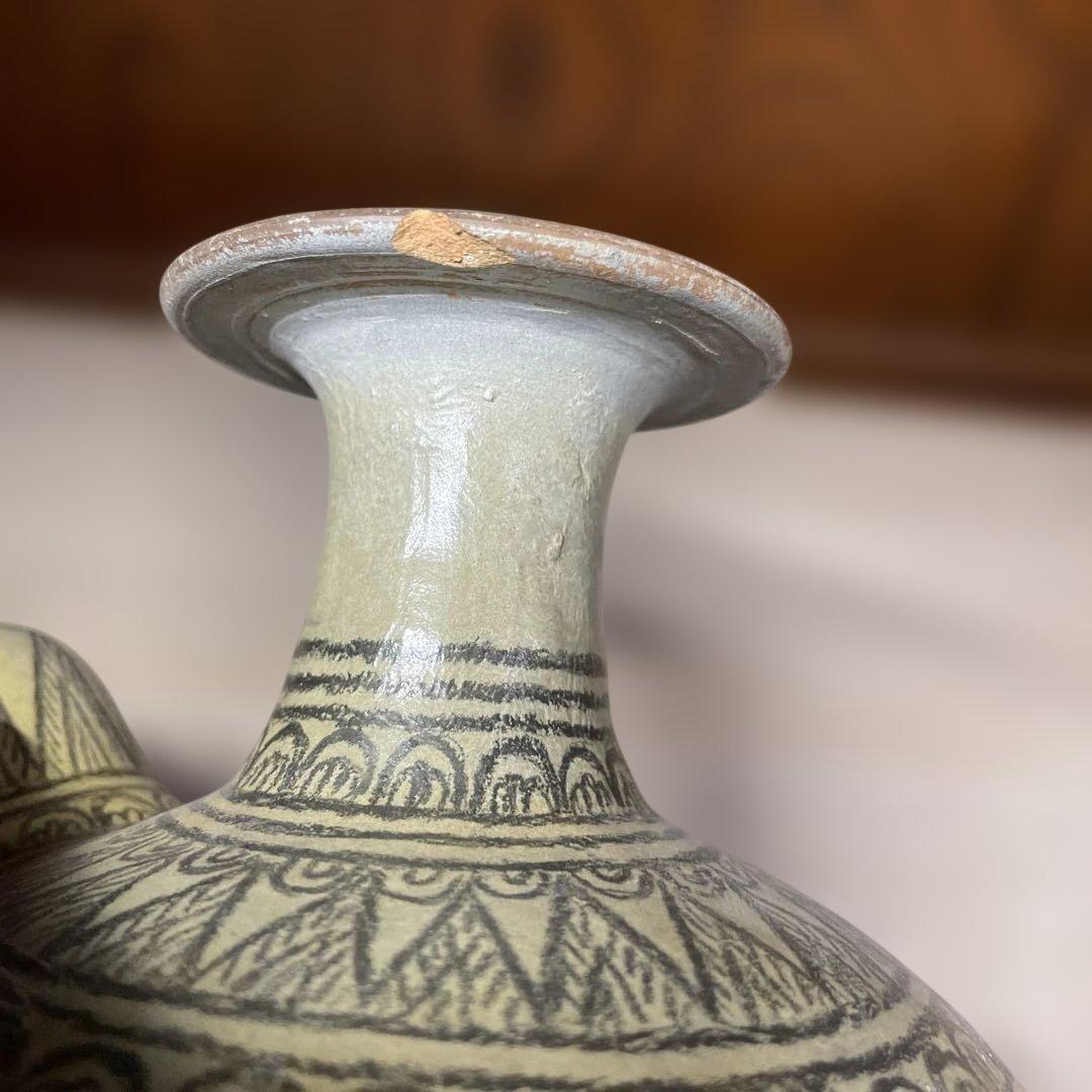 スンコロク　乳瓶　箱なし　全体的に補修あり