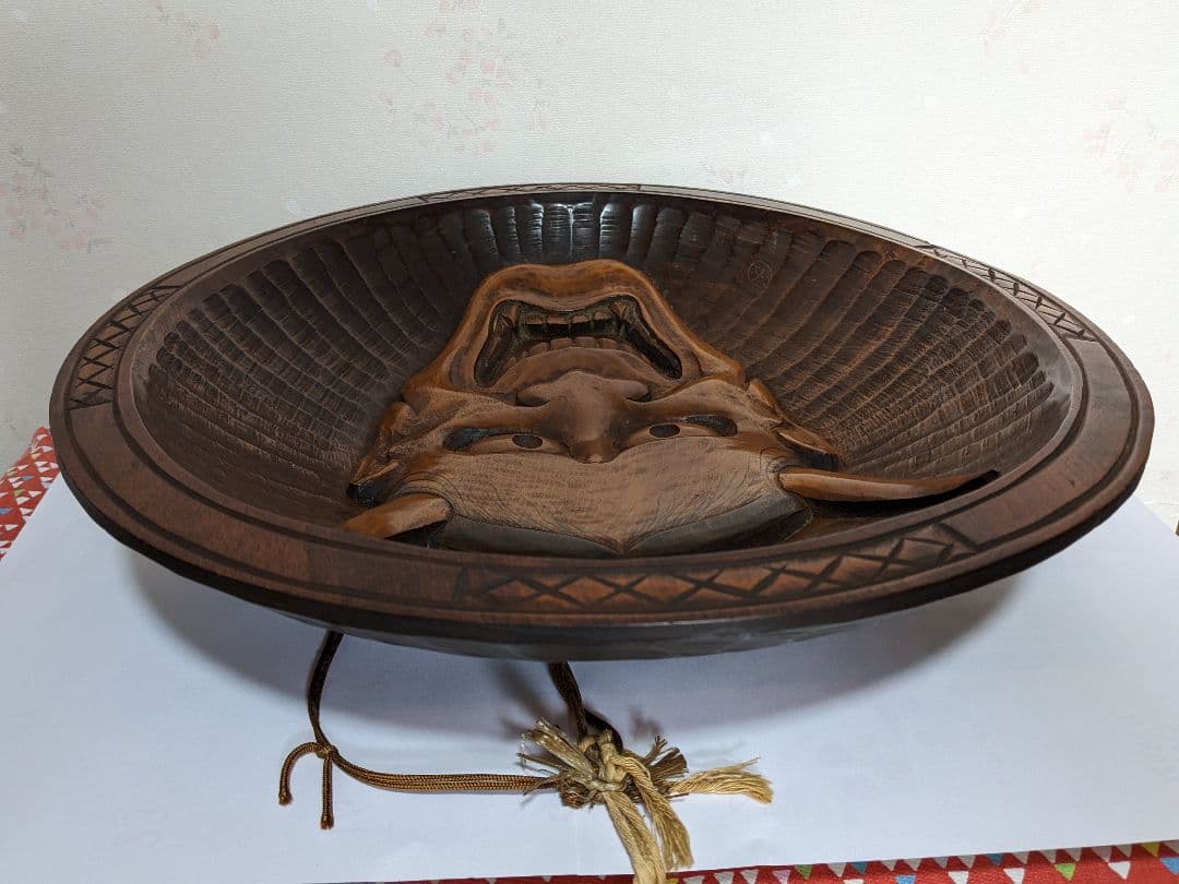 ♦木彫 般若 作家刻印入 壁掛 置物飾り 縁起物 魔除け厄除け開運 古美術骨董品