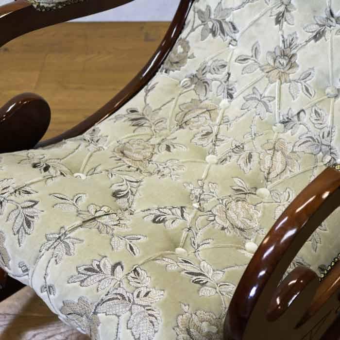 イタリア ロッキングチェア 木製 完成品 金華山ベージュ