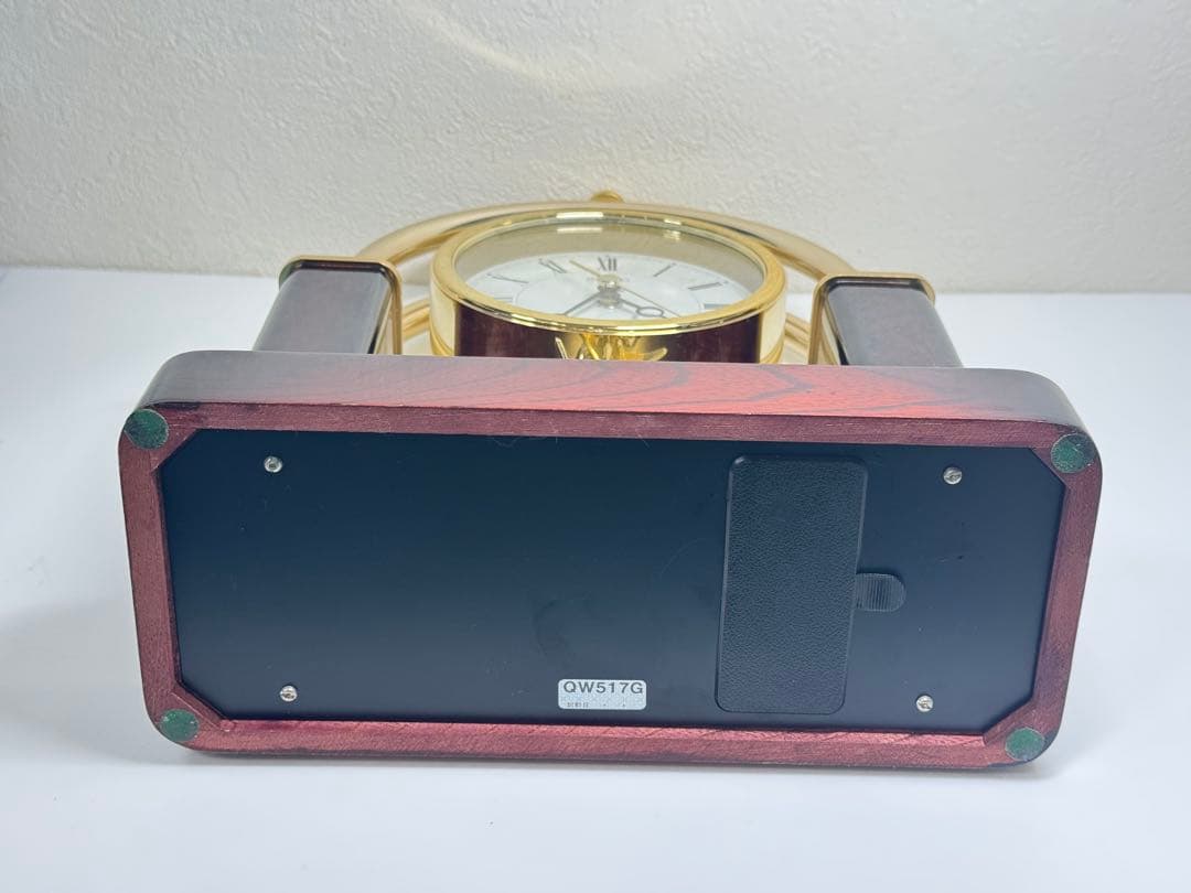 SEIKO セイコー 置時計 QW517G クオーツ 回転飾付 インテリア時計